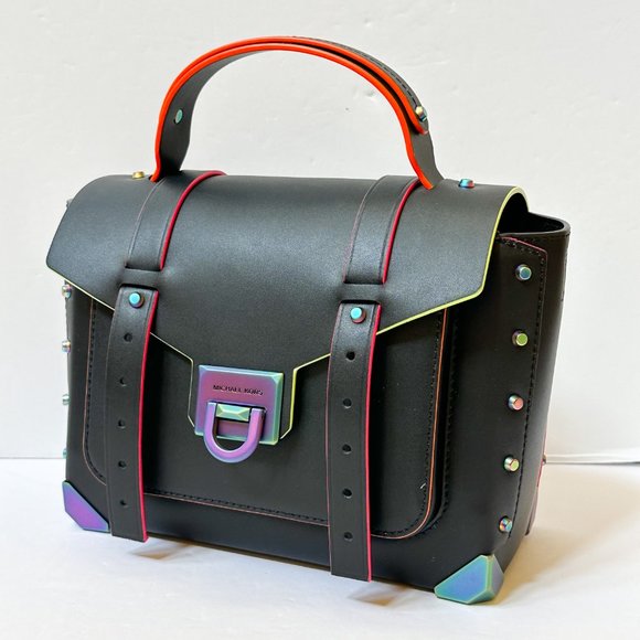 Michael Kors Manhattan Medium School Satchel Shoulder Crossbody Bag Black - Picture 5 of 12